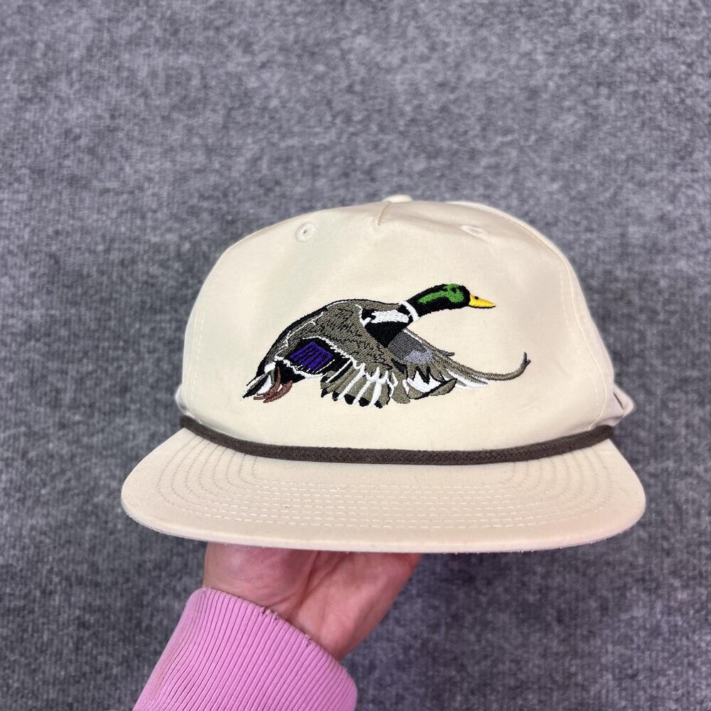 Duck Camp Mallard Rope Cap Snapback White One Size Retro Hat